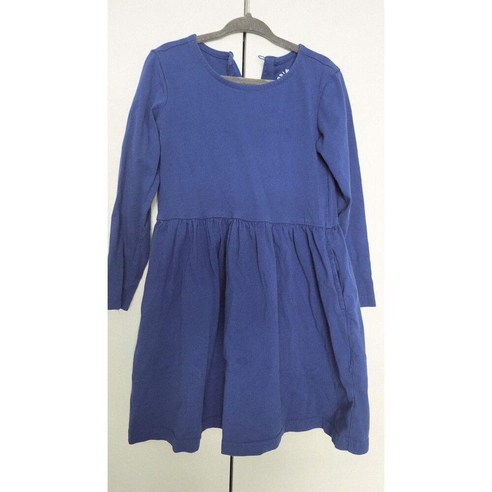 Primary Blue Long‎ Sleeve Cotton Dress Kids Size 5